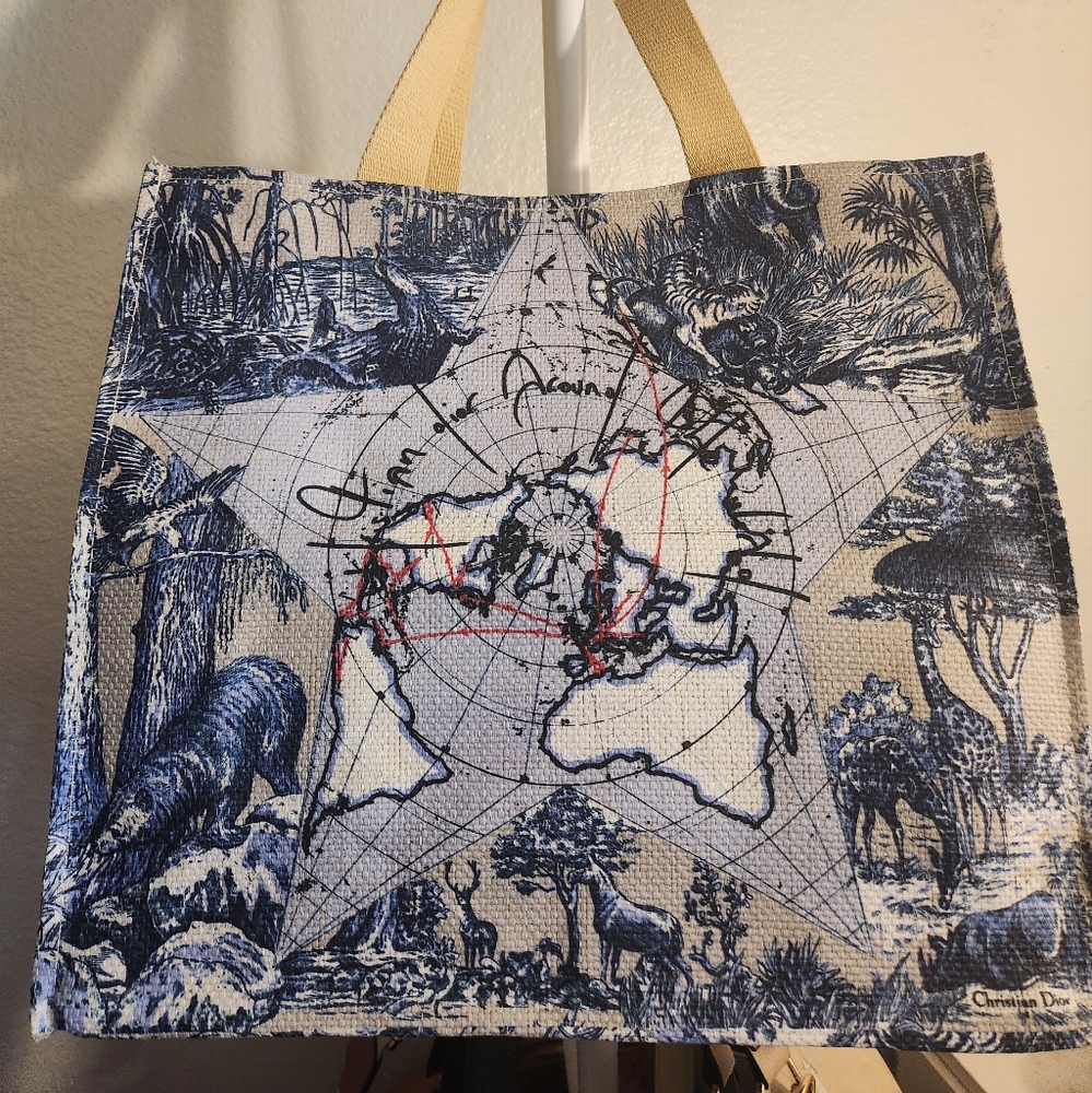 NWOT Dior Around the World Raffia Tote
